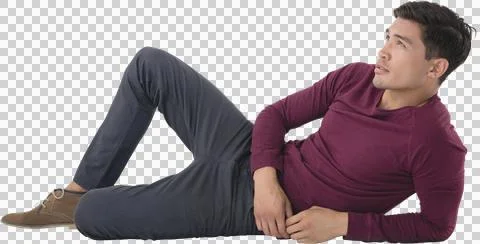 Full length of businessman reclining while looking away Stock Illustration