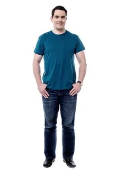 Full length of casual man posing Stock Photos