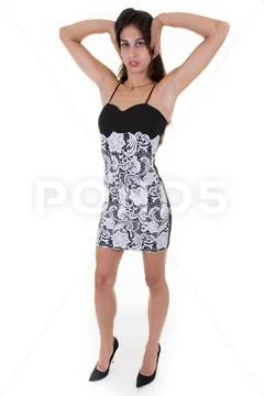 Full length of a fashionable dress young woman Stock Photos