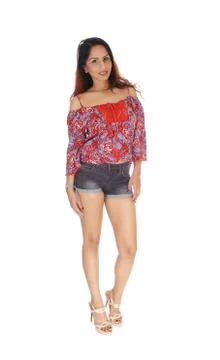 Full length image of a slim young woman Foto stock