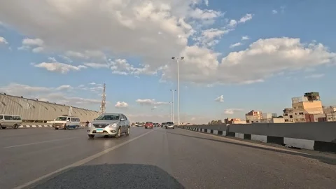 Full Length Journey Along Cairo Ring Road Surrounded by Massive Urban Expansion Stock Footage 330075174