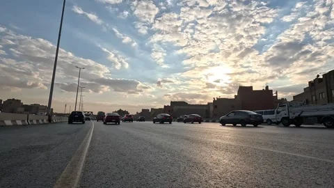 Full Length Journey Along Cairo Ring Road Surrounded by Massive Urban Expansion Stock Footage 330114982
