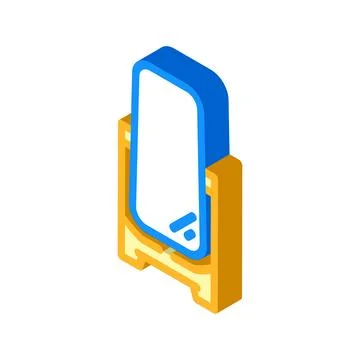 Full length mirror bedroom interior isometric icon vector illustration Ilustración de archivo