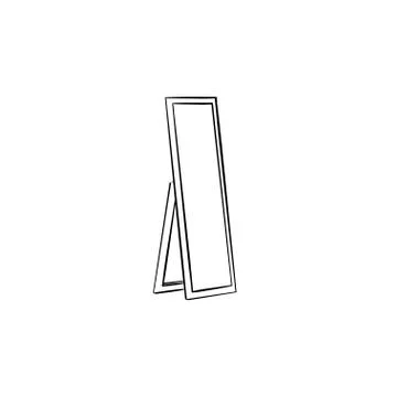 Full length mirror hand drawn sketch icon. Ilustración de archivo
