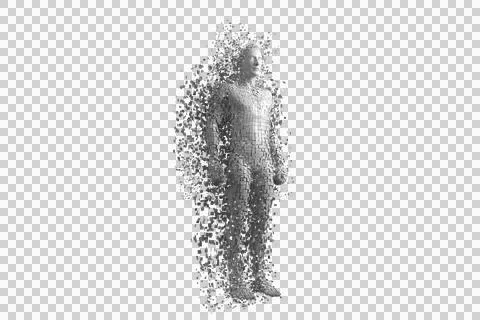 Full length of pixelated 3d man Stock Illustration