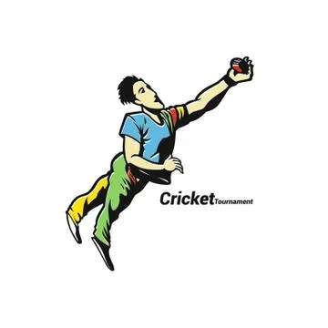 Full length of player diving to catch ball vector illustration. Stock-Illustration