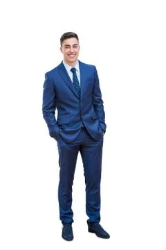 Full length portrait of handsome businessman. Stock Photos