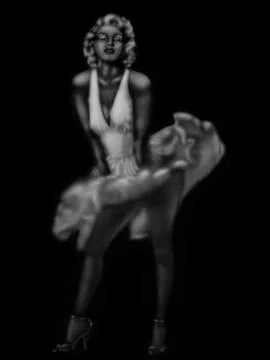 Full-length portrait of Marilyn Monroe. Stock Illustration