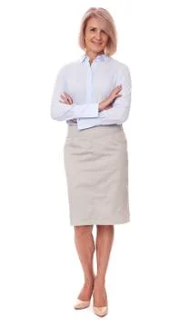 Full length portrait of a middle aged woman Stock Photos