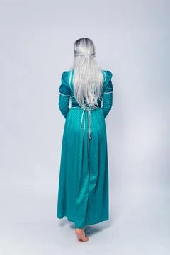 Full length portrait of a standing back princess in a medieval, fantasy Stock Photos
