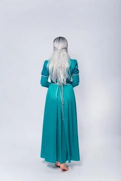 Full length portrait of a standing back princess in a medieval, fantasy Stock Photos