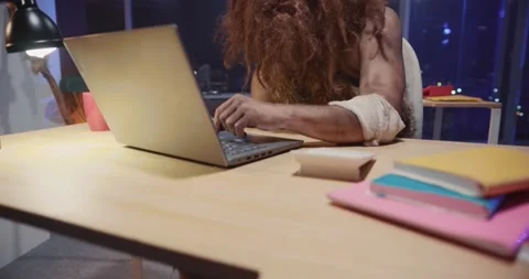 Full-length shot of nomadic prehistoric human homo sapiens brutal bearded Stock Footage 150510527