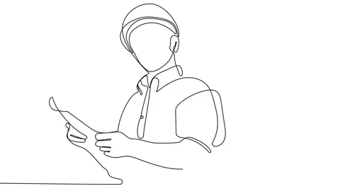 Full length single line animation. Video stock 231733297