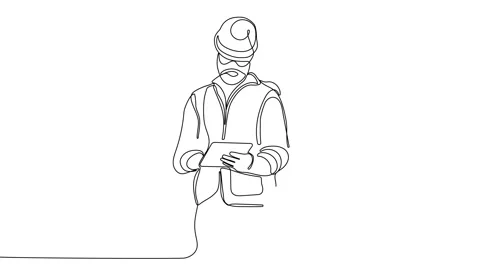 Full length single line animation. Video stock 235478661