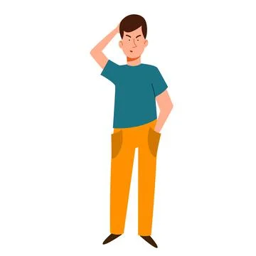 A full-length thinking man. The people forgot something. Stock Illustration