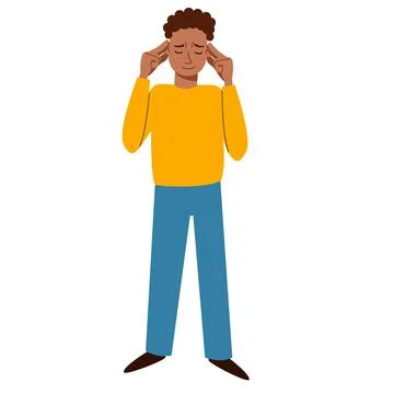 A full-length thinking man. The people forgot something. Stock Illustration