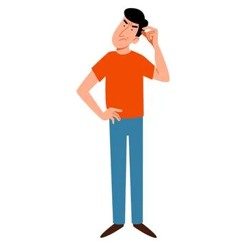 A full-length thinking man. The people forgot something. Stock Illustration