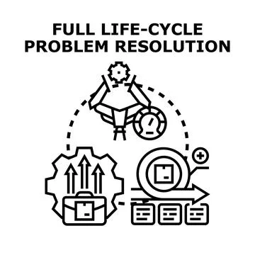Full life cycle problem resolution system managing agile development Illustrazione stock