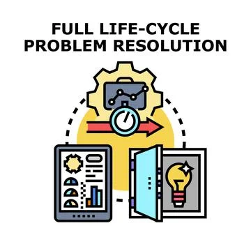 Full life cycle problem resolution process developing new ideas Stock Illustration