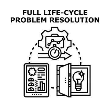 Full life cycle problem resolution process developing new ideas Stock Illustration