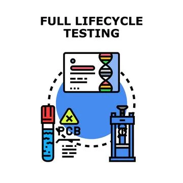 Full lifecycle testing process with quality control Stock Illustration
