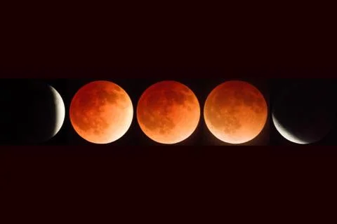Full lunar eclipse Stock Photos