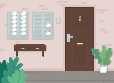 Full mail flat color vector illustration Illustrazione stock