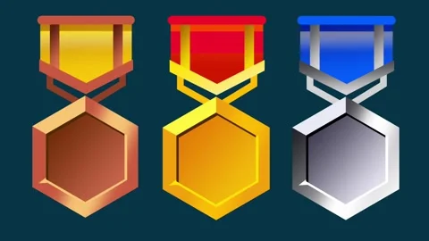 Full Medal Set Display Stock Footage 335637882