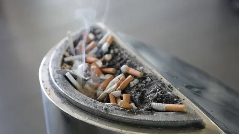 Full metal ashtray Stock Footage 81870259