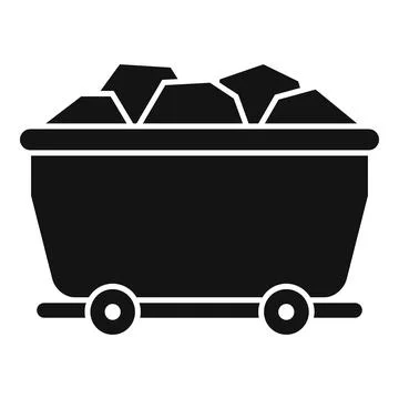 Full mining cart carrying coal from mine Stock Illustration