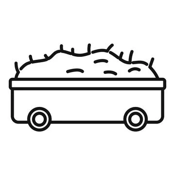 Full mining cart carrying coal from mine Stock Illustration