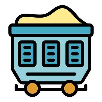 Full mining trolley delivering coal from mine Stock Illustration