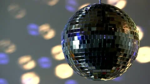 Full mirror ball; blue and white light Video stock 10758239