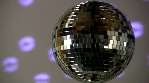 Full mirror ball; blue light Stock Footage 10758372