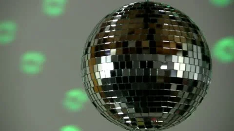 Full mirror ball; green light Stock Footage 10758356