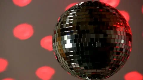 Full mirror ball; red light Stock Footage 10758266