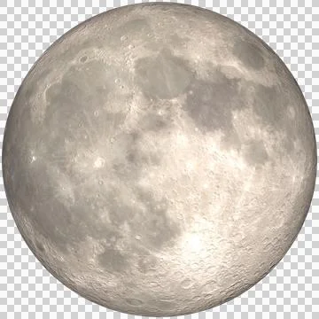 Full Moon,  3D, with alpha Stock Illustration