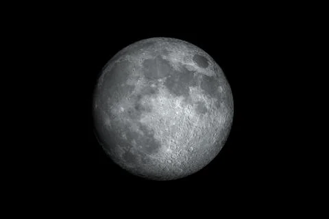 Full moon, 3d rendering Stock Illustration