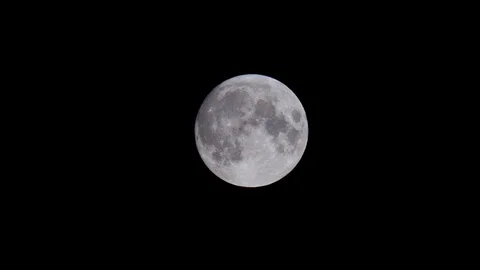 Full Moon 4k Closeup Real Time Clear Night Sky Stock Footage 115635927