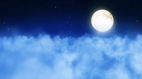 Full moon above the clouds Stock Footage 26708063