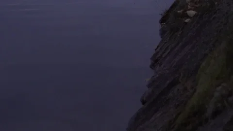 Full moon above lake Stock Footage 100137941