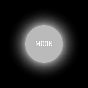 Full moon abstract vector illustration. Luminous circle, logo template. Blur Ilustração Stock