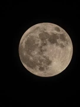 Full Moon Against Deep Black Night Sky Фото