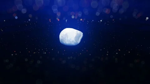 Full moon against starry sky reflecting in the water 4K Video stock 117794867