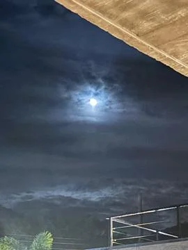 Full Moon among Clouds Stock Photos