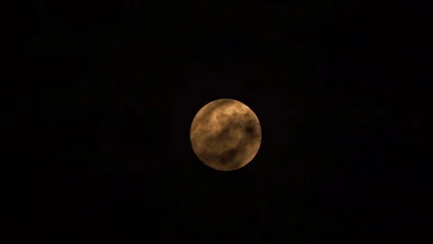 Full moon and blue moon same on dark night sky background Stock Footage 249206189