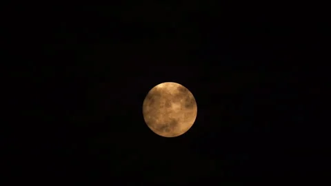 Full moon and blue moon same on dark night sky background Stock Footage 249206435