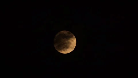 Full moon and blue moon same on dark night sky background Stock Footage 249207029