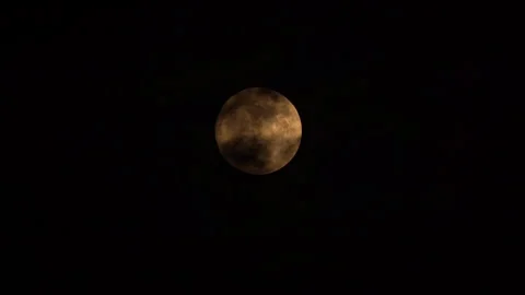Full moon and blue moon same on dark night sky background Stock Footage 249208409
