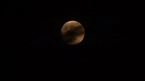 Full moon and blue moon same on dark night sky background Stock Footage 249208771